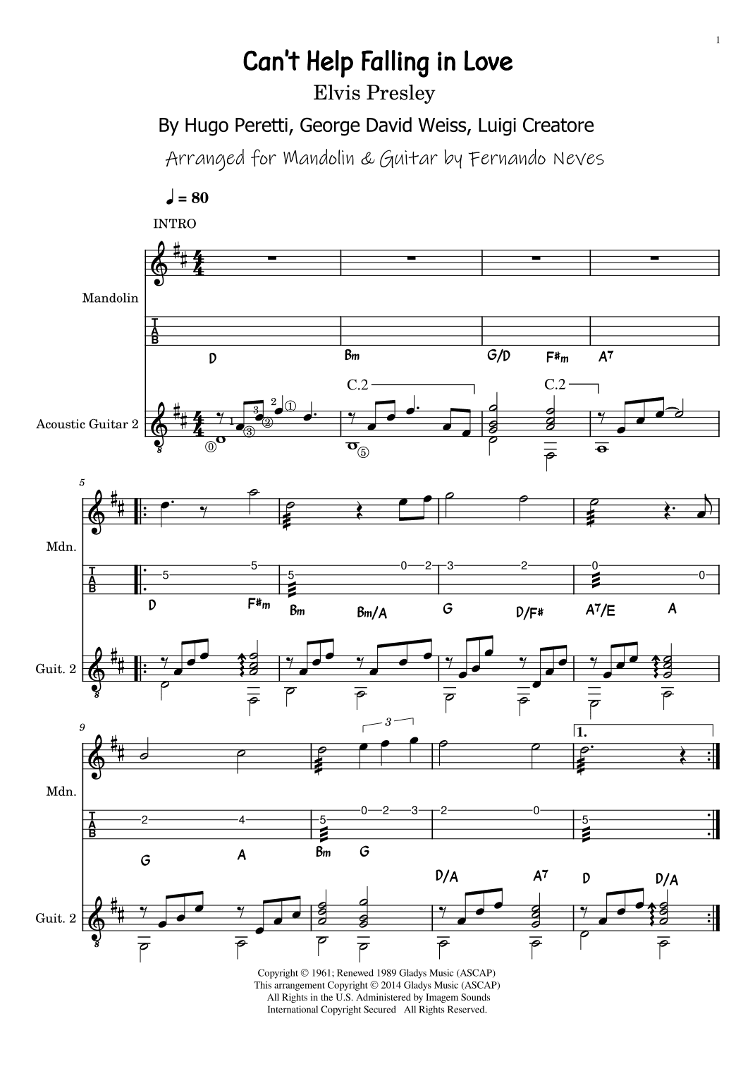 Can't Help Falling In Love (arr. FERNANDO LUIZ NEVES)