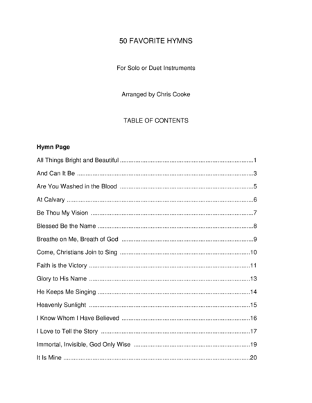 50 Favorite Hymns for Solo and Duet Instruments (Flute) (arr. Chris Cooke)