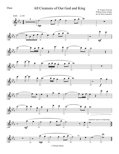 All Creatures of Our God and King - peaceful arr. for Flute & Piano (arr. Steve Lancaster)