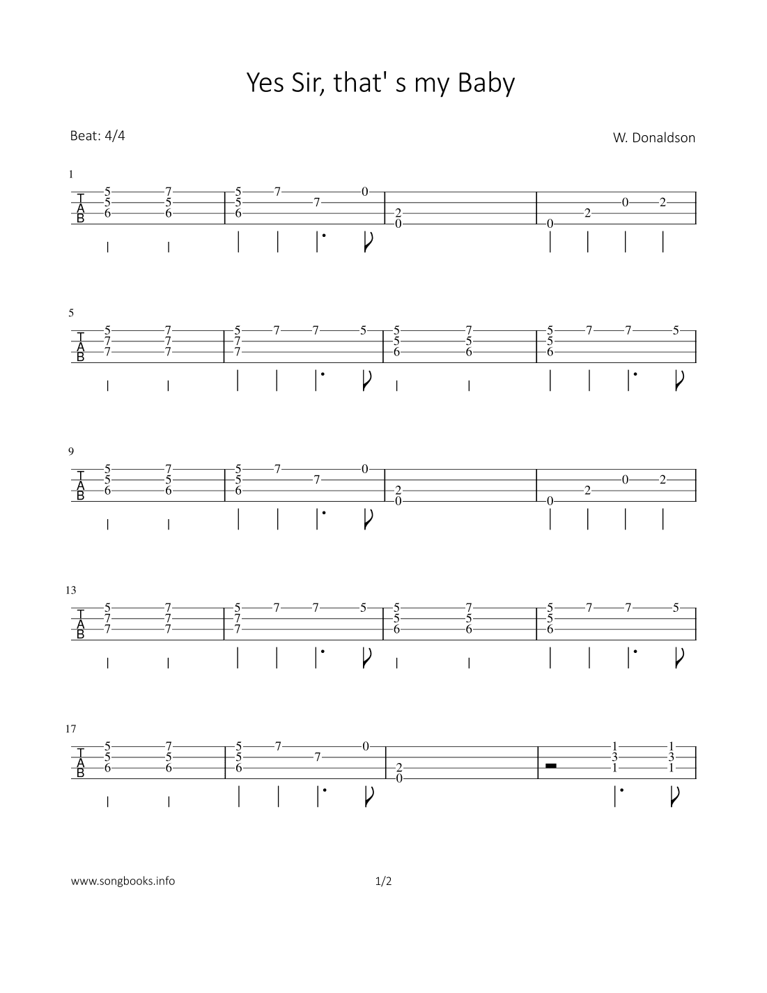 Yes Sir, that`s my Baby (arr. Bettina Schipp)