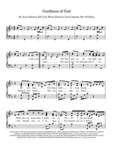 Goodness Of God (arr. Julie Wormald)