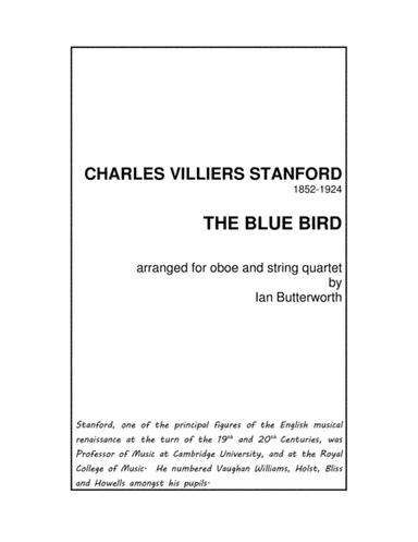 STANFORD The Blue Bird for oboe and string quartet (arr. Ian Butterworth)