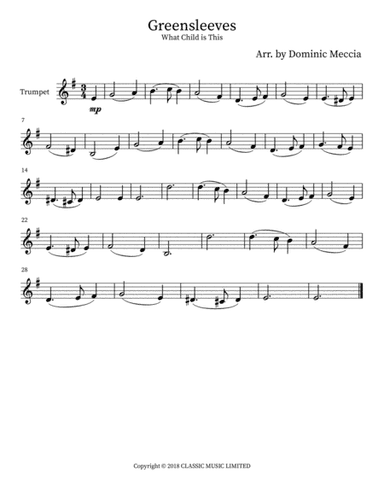 Greensleeves (arr. Dominic Meccia)