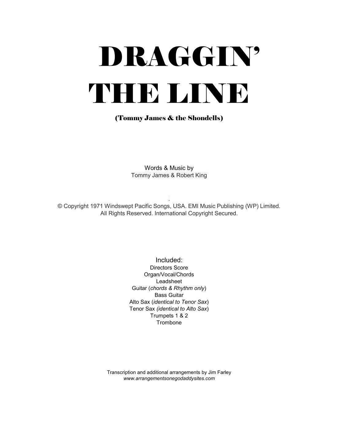 Draggin The Line (arr. Jim Farley)