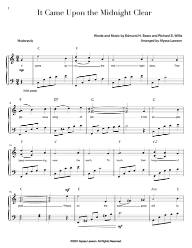 It Came Upon the Midnight Clear (arr. Alyssa Lawson)