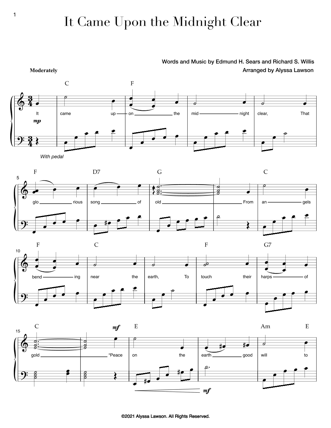 It Came Upon the Midnight Clear (arr. Alyssa Lawson)