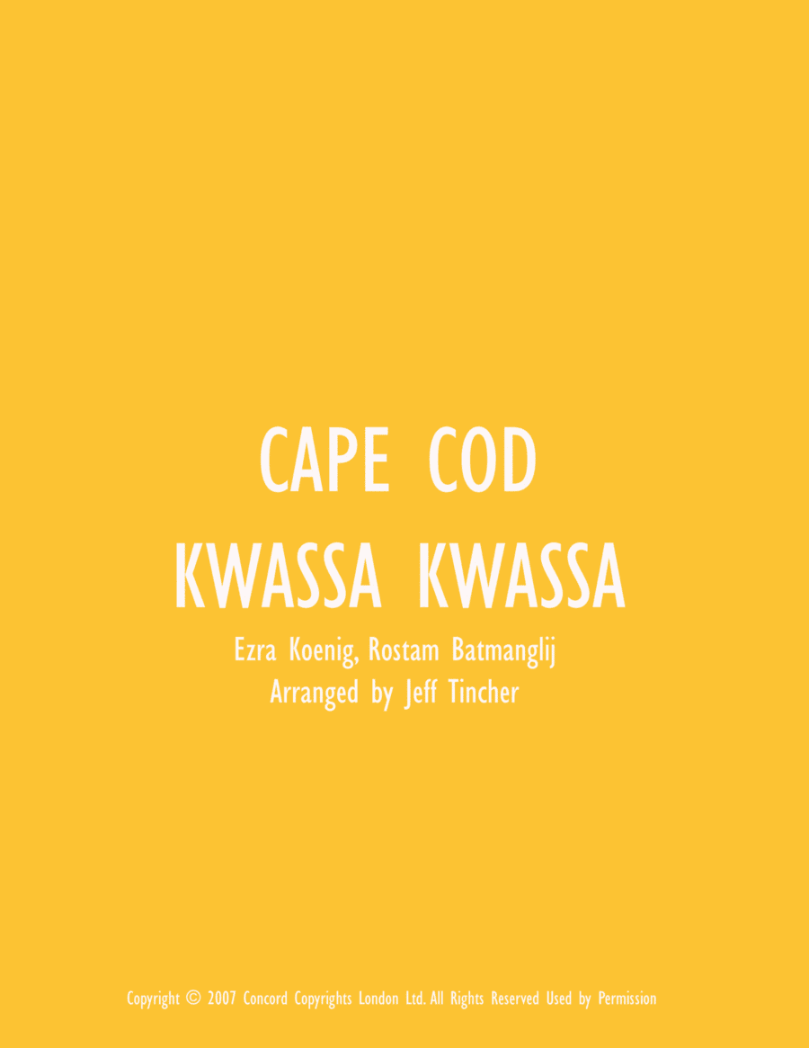 Cape Cod Kwassa Kwassa (arr. Jeff Tincher)