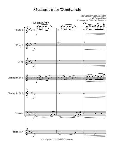 Meditation for Woodwinds (arr. David M. Sampson)