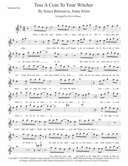 Toss A Coin To Your Witcher (arr. Kevin Busse)