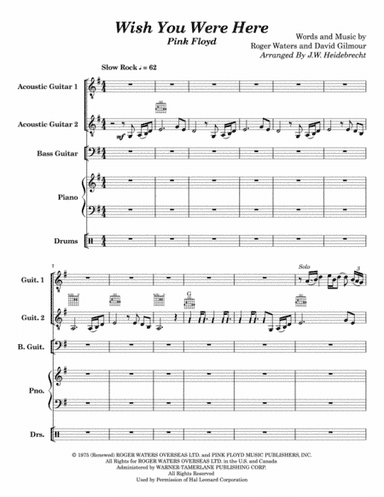 Wish You Were Here (arr. J.W. Heidebrecht)
