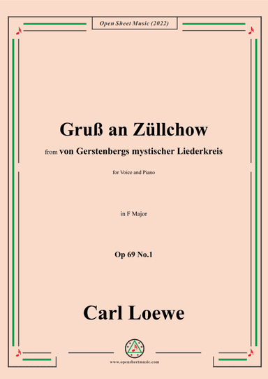 Loewe-Gruß an Züllchow,Op 69 No.1,in F minor (arr. OSM Press)