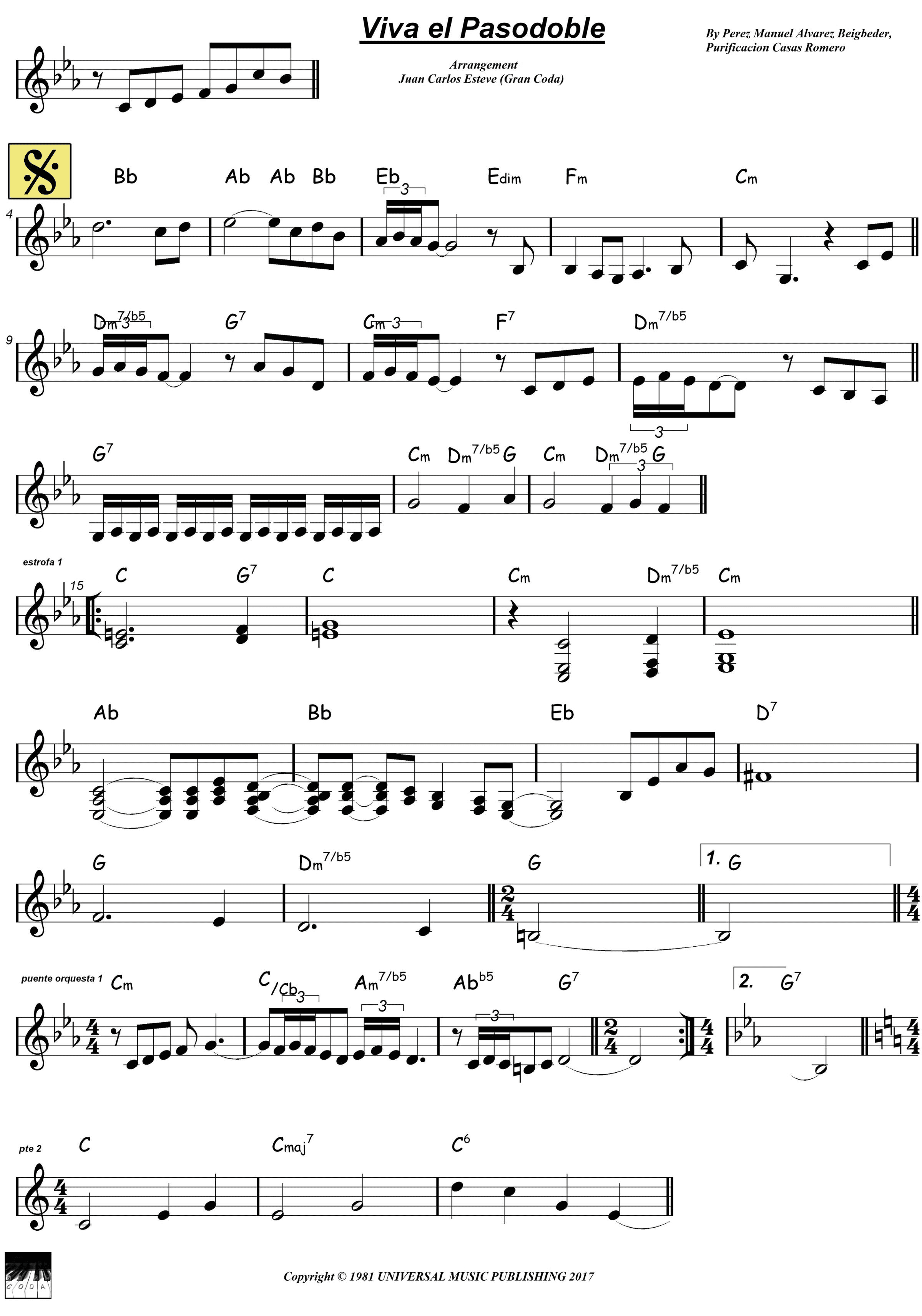 Viva El Pasodoble (arr. juan carlos esteve / Gran Coda)