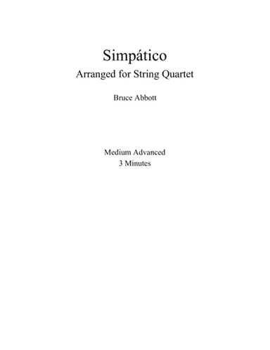 Simpático (Arranged for String Quartet)