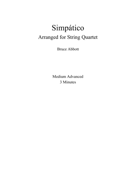 Simpático (Arranged for String Quartet)