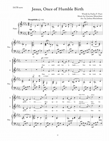 Jesus, Once of Humble Birth: SATB with Piano Accompaniment (arr. Arr. by Joshua Musselman)