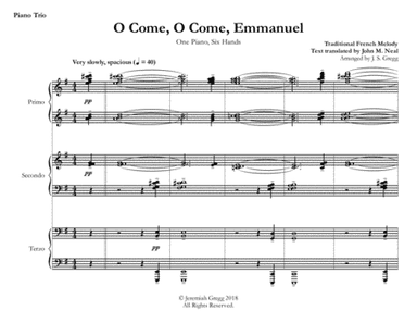 O Come, O Come, Emmanuel (1 Piano, 6 Hands) (arr. Jeremiah S. Gregg)