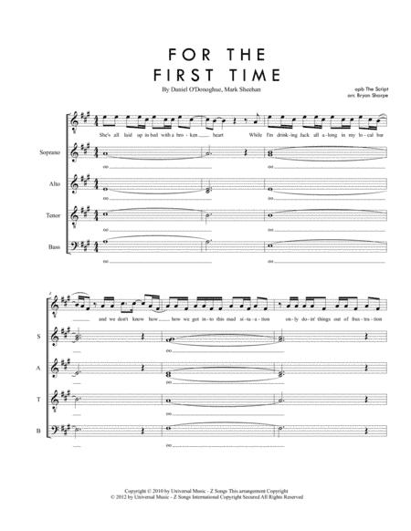 For The First Time (arr. Bryan Sharpe)