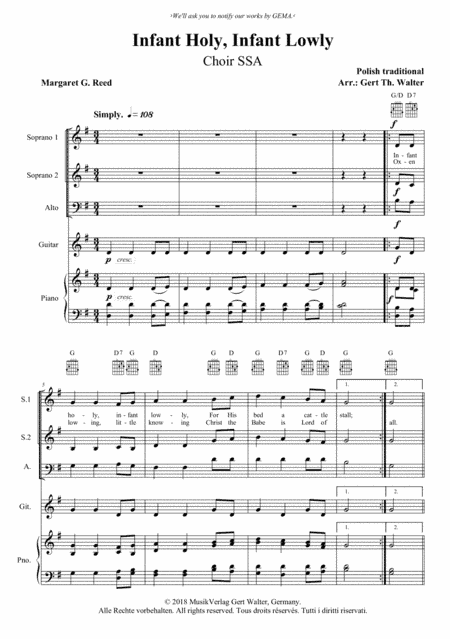 Infant Holy, Infant Lowly (arr. Gert Th. Walter)