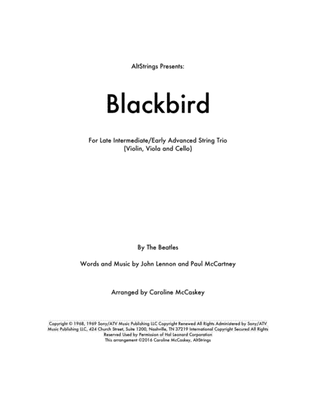 Blackbird (arr. Caroline McCaskey)