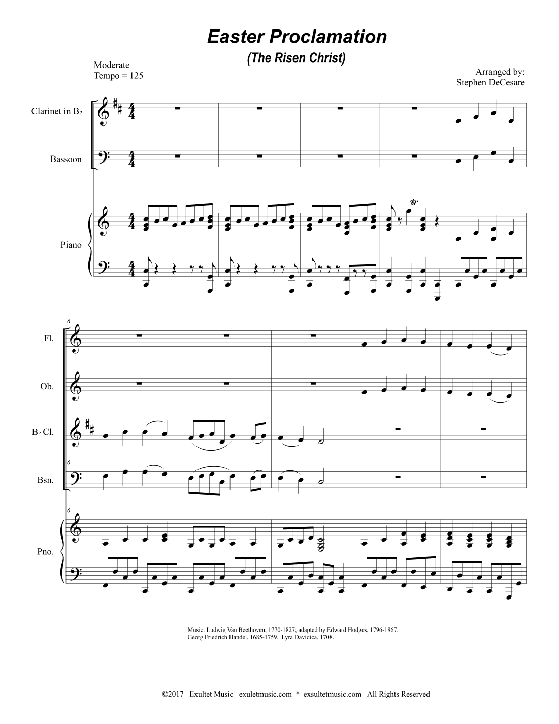 Easter Proclamation (The Risen Christ) (Woodwind Quartet and Piano)