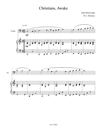 Christians Awake (Cello Solo with Piano Accompaniment) (arr. B. C. Dockery)