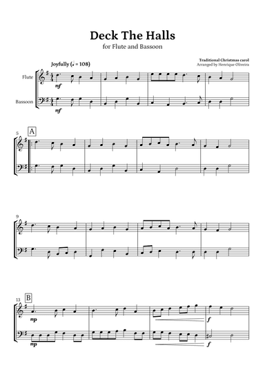 Deck The Halls (Flute and Bassoon) | Christmas Carol (arr. Henrique Oliveira)