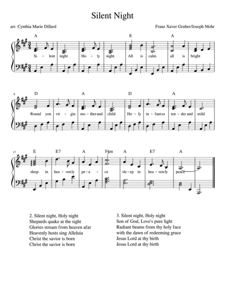 Silent Night (arr. Cynthia Marie Dillard)