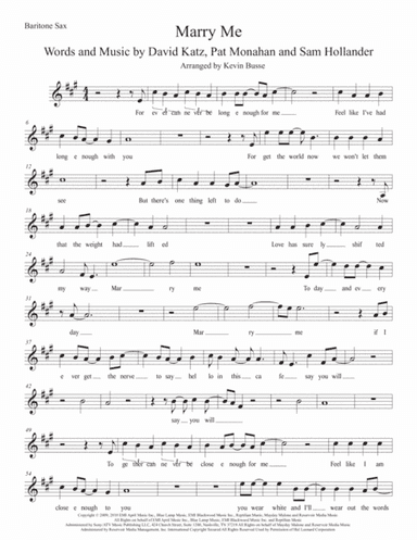 Marry Me (arr. Kevin Busse)
