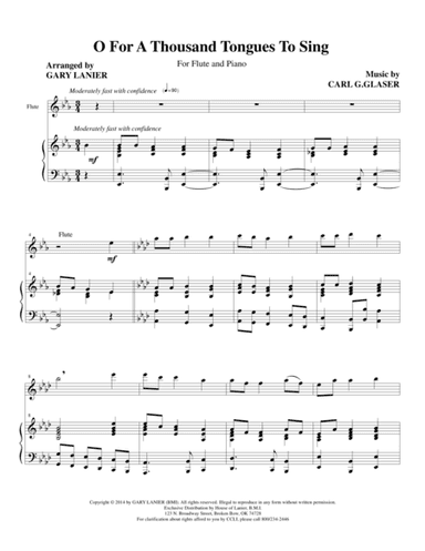 O FOR A THOUSAND TONGUES TO SING (Flute Piano and Flute Part) (arr. Gary Lanier)