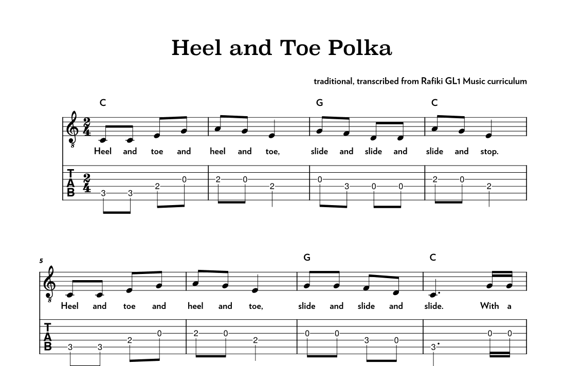 Heel and Toe Polka (arr. Riverside Guitar School)