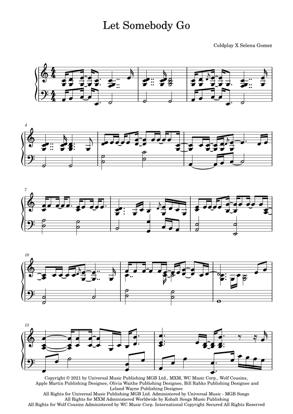 Let Somebody Go (arr. Sherlene Qua)