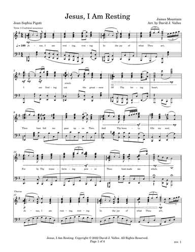 Jesus, I Am Resting (arr. David J. Valles)