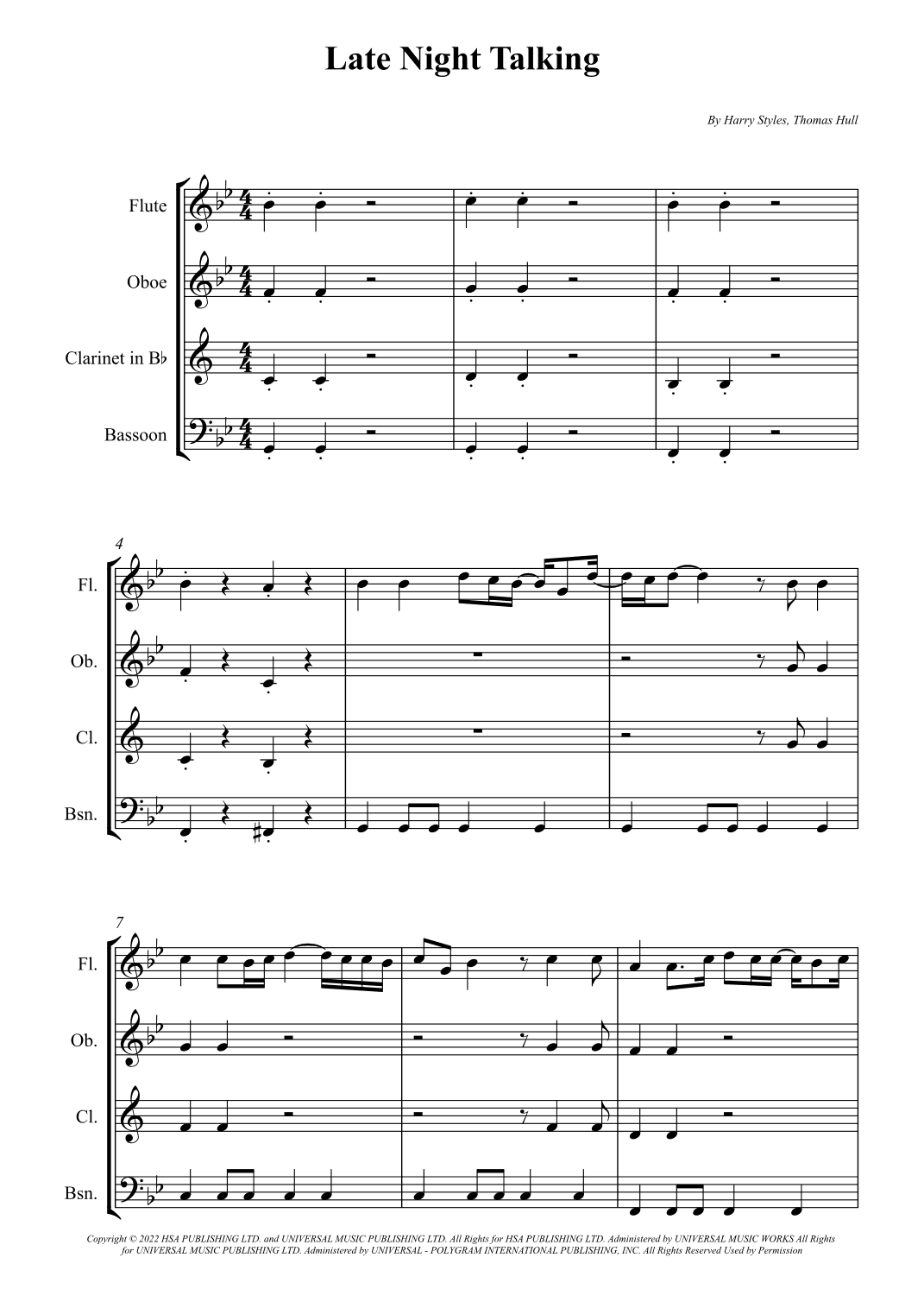 Late Night Talking (arr. Wesley S. SIlva)