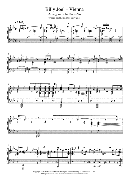 Vienna (arr. Elaine Yu)