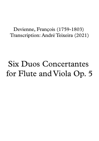 Six Duos Concertantes for Flute and Viola - Flute part (arr. André Teixeira)