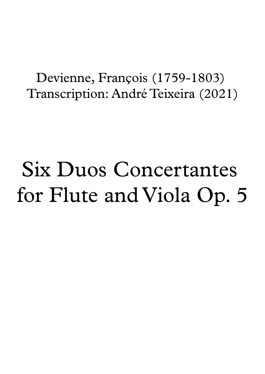 Six Duos Concertantes for Flute and Viola - Flute part (arr. André Teixeira)