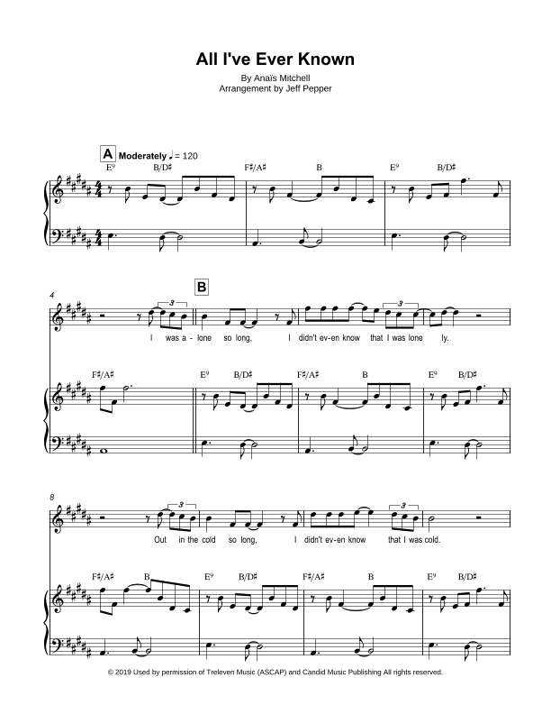All I've Ever Known (arr. Jeff Pepper)