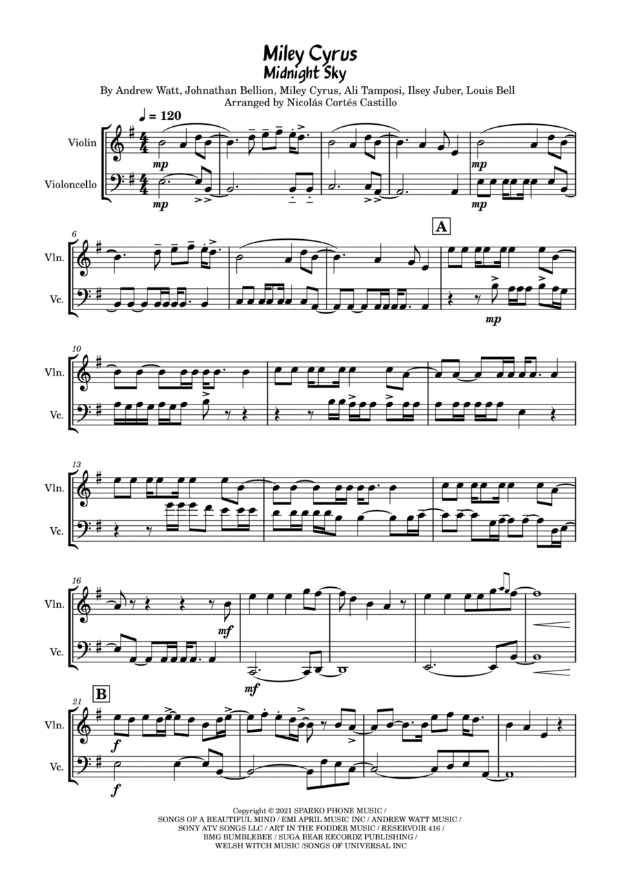 Midnight Sky (arr. Nicolás Cortés Castillo)