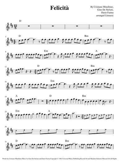Felicità (arr. Lkmusic)