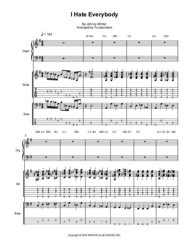 I Hate Everybody (arr. Tunescribers)