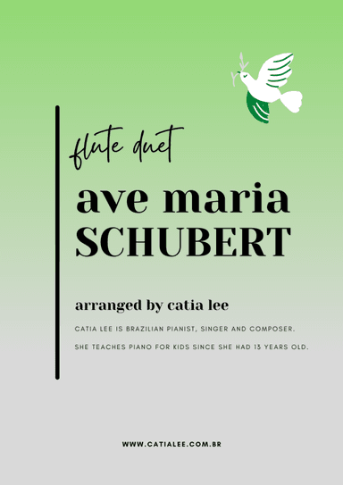 Ave Maria - Schubert for Flute duet - B major (arr. Catia Lee)