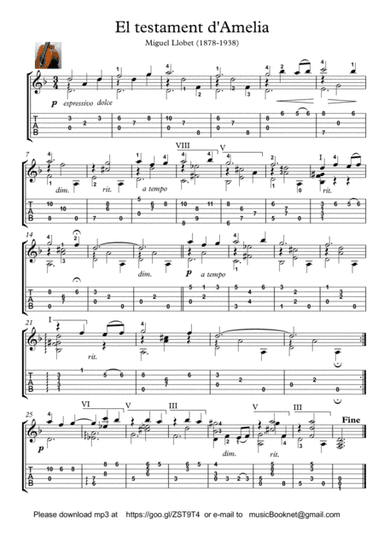 El testament d Amelia (arr. PianoSheetNow)