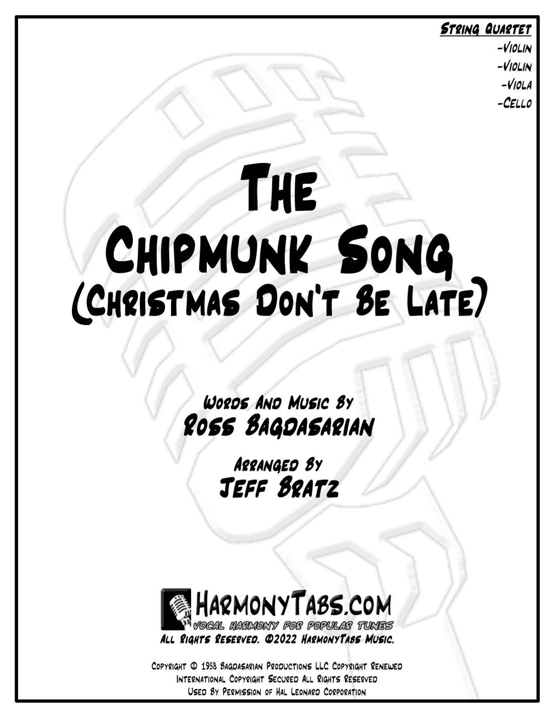 The Chipmunk Song (arr. Jeff Bratz)