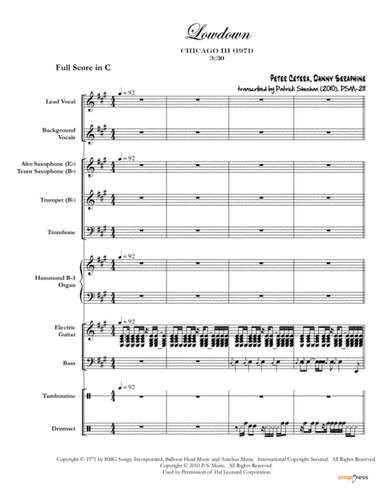 Lowdown (arr. Patrick Sheehan)