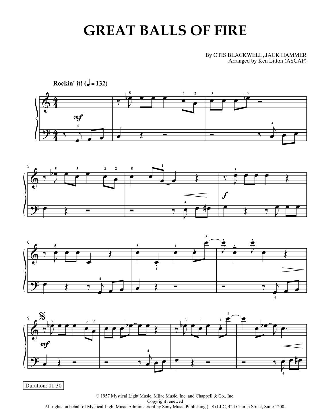 Great Balls Of Fire (arr. Ken Litton)