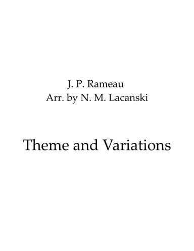 Theme and Variations (arr. Nick Lacanski)