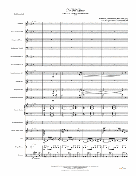 No Tell Lover (arr. Patrick Sheehan)