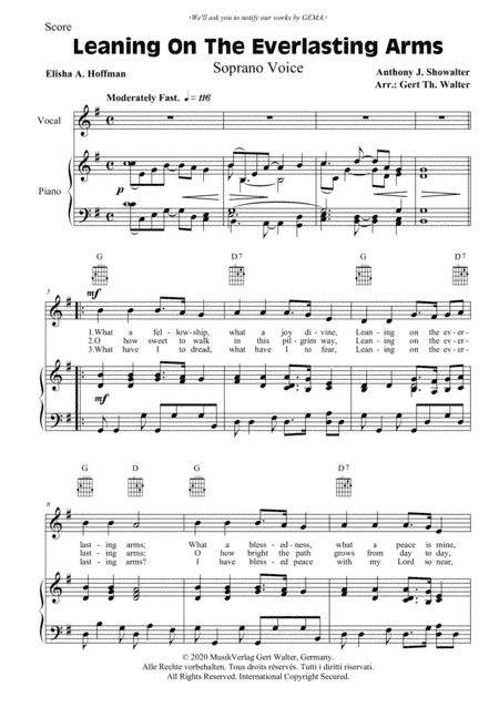 Leaning On The Everlasting Arms (arr. Gert Th. Walter)