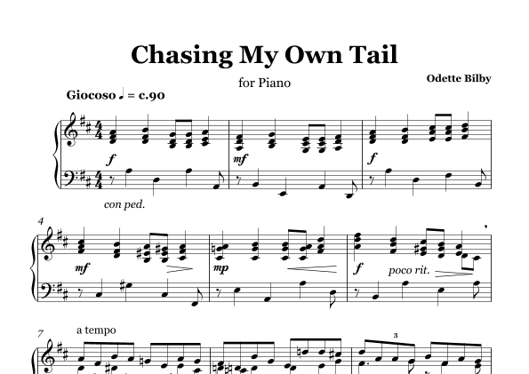 Chasing My Own Tail (Piano Solo Grade 5)