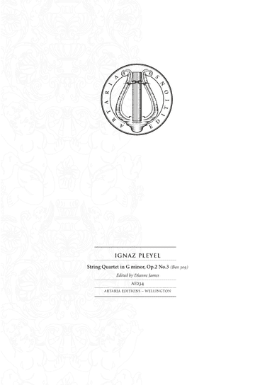 String Quartet in G minor, Op. 2, No. 3 (Benton 309) - Score Only (arr. Artaria Editions)